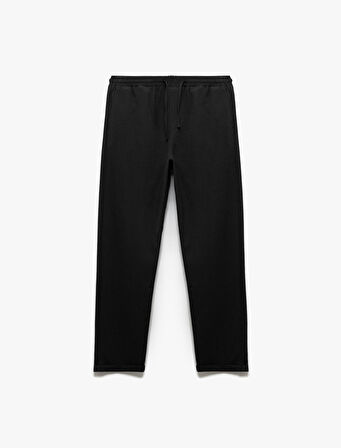 Dokulu Viskon Karışımlı Chino Cep Detaylı Beli Bağcıklı Pantolon