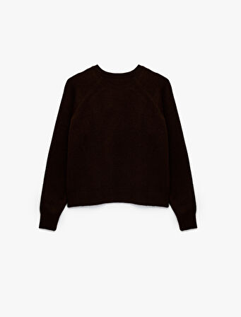 Uzun Kollu Bisiklet Yaka Basic Triko Kazak