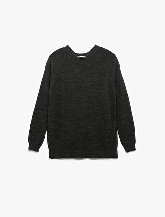 Uzun Kollu Bisiklet Yaka Triko Kazak