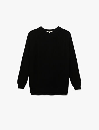 Uzun Kollu Bisiklet Yaka Triko Kazak