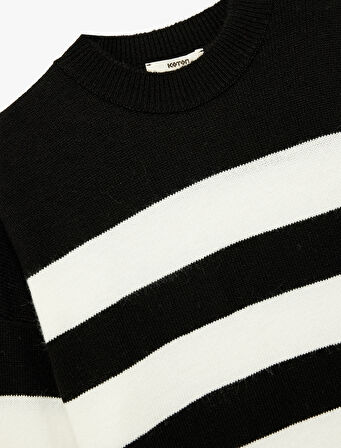 Uzun Kollu Bisiklet Yaka Triko Oversize Kazak