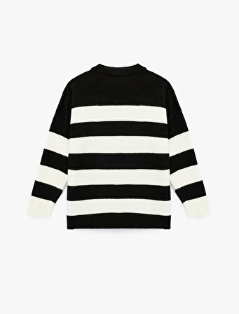 Uzun Kollu Bisiklet Yaka Triko Oversize Kazak