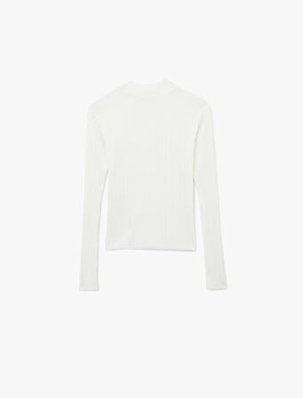 Uzun Kollu Dik Yaka Triko Kazak