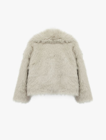 Geniş Yaka Oversize Suni Kürk Ceket