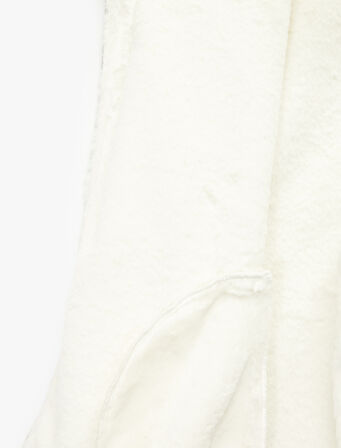 Suni Kürklü Yaka Fermuarlı Cepli Süet Görünümlü Biker Ceket