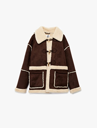 Bonded Kaban Süet Görünümlü Cep Detaylı Düğmeli İçi Suni Kürklü