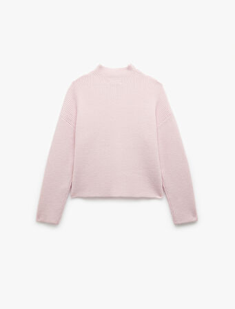 Dik Yaka Uzun Kollu Rahat Kalıp Basic Triko Kazak