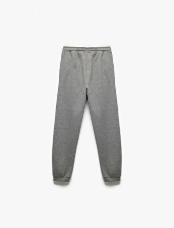 Ribanalı Beli Bağlamalı Cepli Şardonlu Basic Eşofman Altı