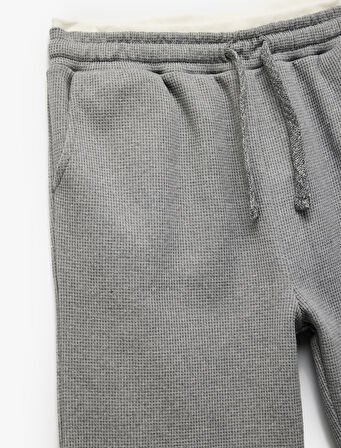 Ribanalı Beli Bağlamalı Cepli Şardonlu Basic Eşofman Altı