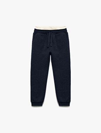 Ribanalı Beli Bağlamalı Cepli Şardonlu Basic Eşofman Altı