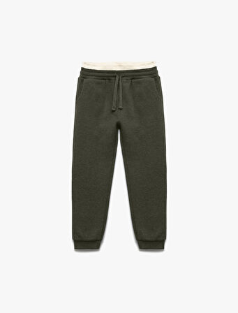 Ribanalı Beli Bağlamalı Cepli Şardonlu Basic Eşofman Altı