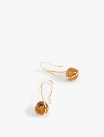 Sallantılı Küpe Taşlı Çelik Karışımlı