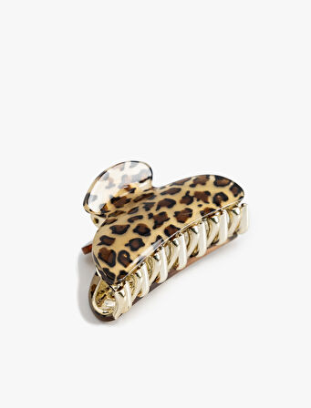 Leopar Desenli Kıskaçlı Toka 