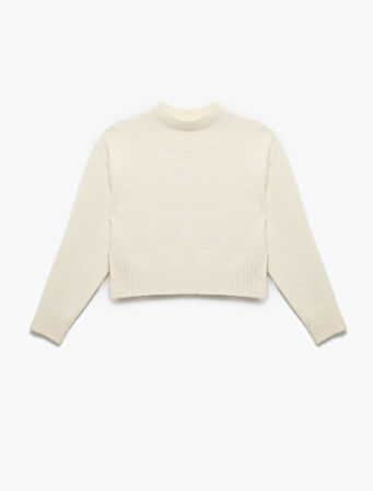 Yumuşak Dokulu Uzun Kollu Dik Yaka Basic Triko Kazak