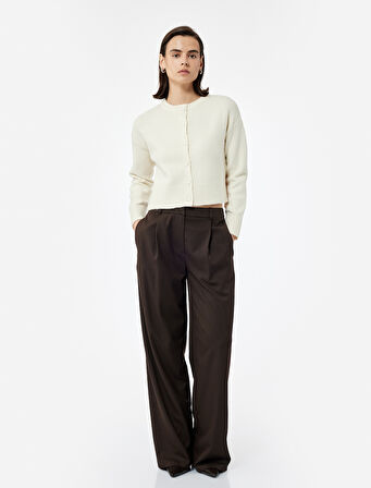 Uzun Kollu Bisiklet Yaka Triko Hırka