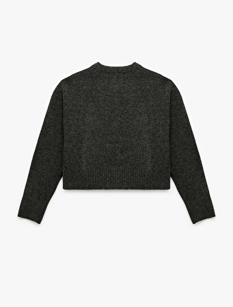 Uzun Kollu Bisiklet Yaka Triko Hırka