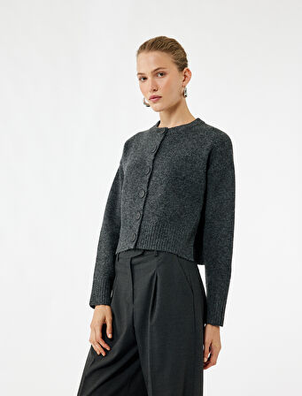 Uzun Kollu Bisiklet Yaka Triko Hırka