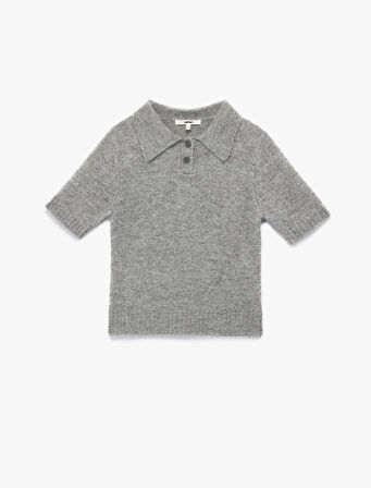 Regular Fit Kısa Kollu Polo Yaka Triko Kazak