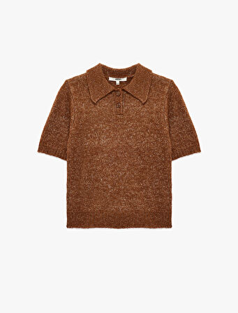 Regular Fit Kısa Kollu Polo Yaka Triko Kazak