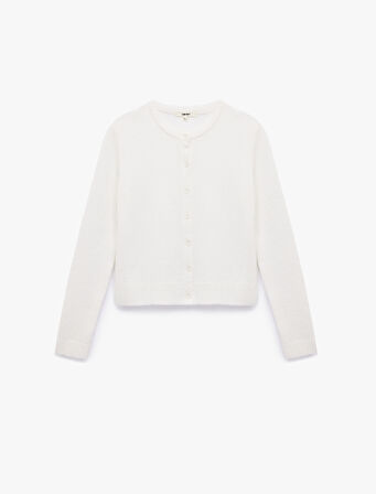 Regular Fit Uzun Kollu Bisiklet Yaka Triko Hırka