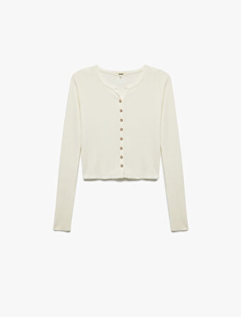 Uzun Kollu Bisiklet Yaka Triko Hırka