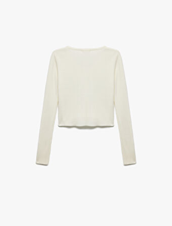 Uzun Kollu Bisiklet Yaka Triko Hırka