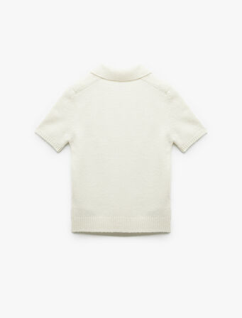 Kısa Kollu Düğmeli Polo Yaka Triko Kazak