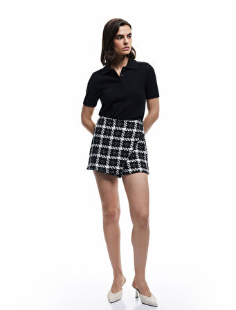 Kısa Kollu Düğmeli Polo Yaka Triko Kazak