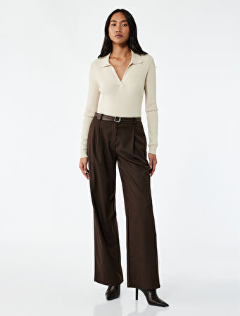 Uzun Kollu Polo Yaka Triko Kazak