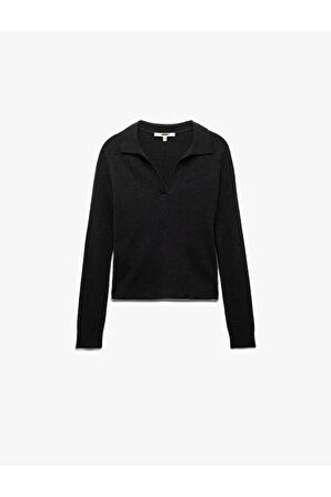 Koton Uzun Kollu Polo Yaka Triko Kadın Kazak 6WAK90122HT