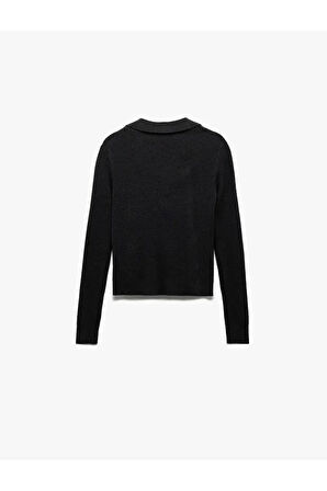 Koton Uzun Kollu Polo Yaka Triko Kadın Kazak 6WAK90122HT