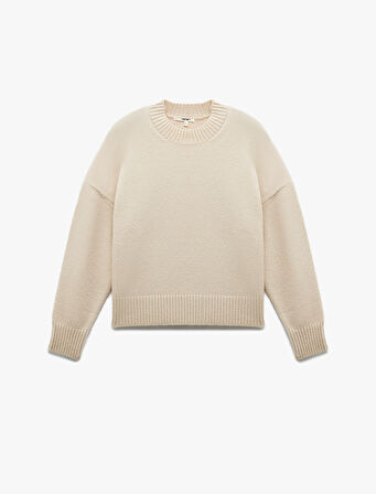 Uzun Kollu Bisiklet Yaka Triko Basic Kazak