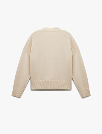 Uzun Kollu Bisiklet Yaka Triko Basic Kazak