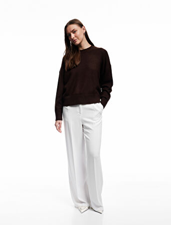 Uzun Kollu Bisiklet Yaka Triko Basic Kazak