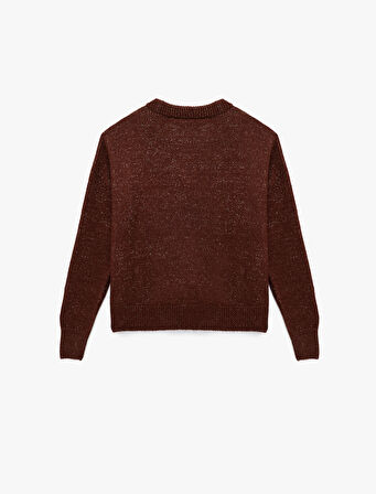 Uzun Kollu Bisiklet Yaka Asimetrik Kesim Triko Kazak