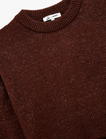 Uzun Kollu Bisiklet Yaka Asimetrik Kesim Triko Kazak