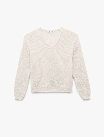 Buklet V Yaka Uzun Kollu Kazak