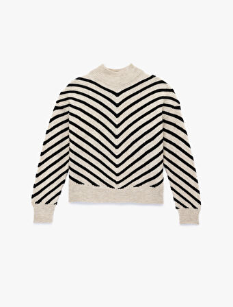 Dik Yaka Uzun Kollu Triko Kazak