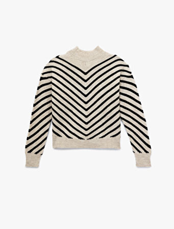 Dik Yaka Uzun Kollu Triko Kazak