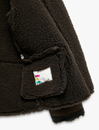 Fermuarlı Kruvaze Yaka Uzun Kollu Suni Süet Ceket