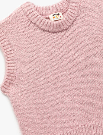 Bisiklet Yaka Kolsuz Basic Triko Süveter 