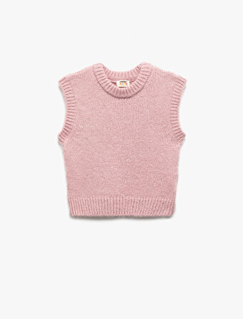 Bisiklet Yaka Kolsuz Basic Triko Süveter 