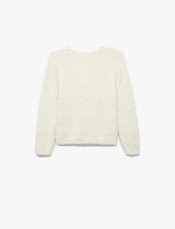 V Yaka Düğmeli Uzun Kollu Basic Hırka