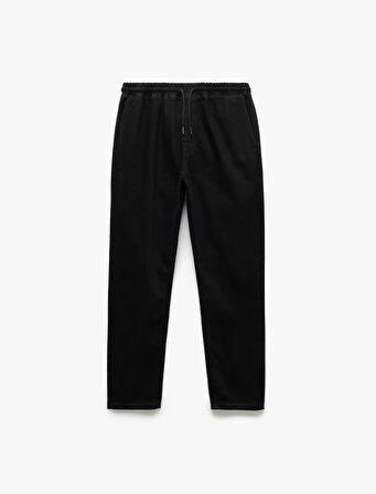 Beli Bağcıklı Cepli Bol Kalıp Jogger Jean Pantolon