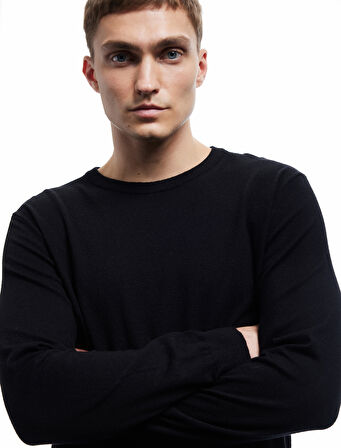 Uzun Kollu Bisiklet Yaka Basic Triko Kazak