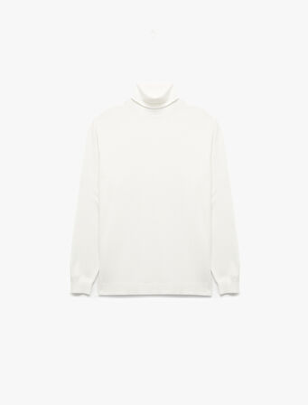 Viskon Karışımlı Uzun Kollu Basic Boğazlı Triko Kazak