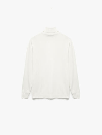 Viskon Karışımlı Uzun Kollu Basic Boğazlı Triko Kazak