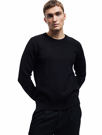 Uzun Kollu Bisiklet Yaka Basic Triko Kazak