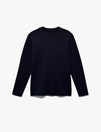 Uzun Kollu Düğmeli Polo Yaka Triko Kazak