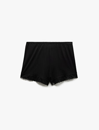 Beli Bağlamalı Dantel Detaylı Viskon Şort Pijama Altı